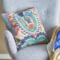 Bloomingville Chiete Cushion Blue Cotton 50x50cm